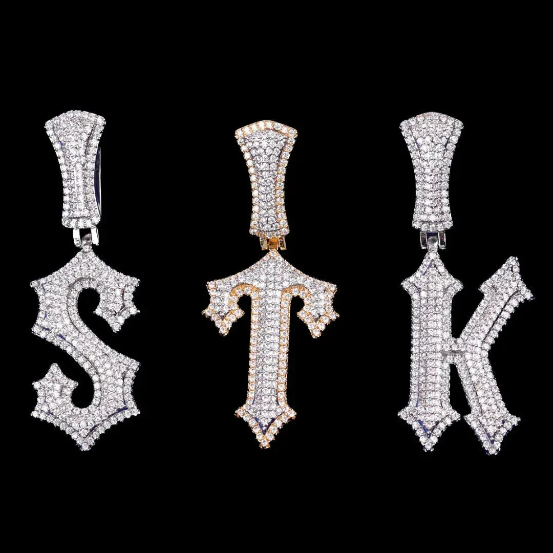 Trap Rapper Star Iced Out Initial Custom Name Necklace Pendant - Luxury Custom Jewelry - CaratixJewelry